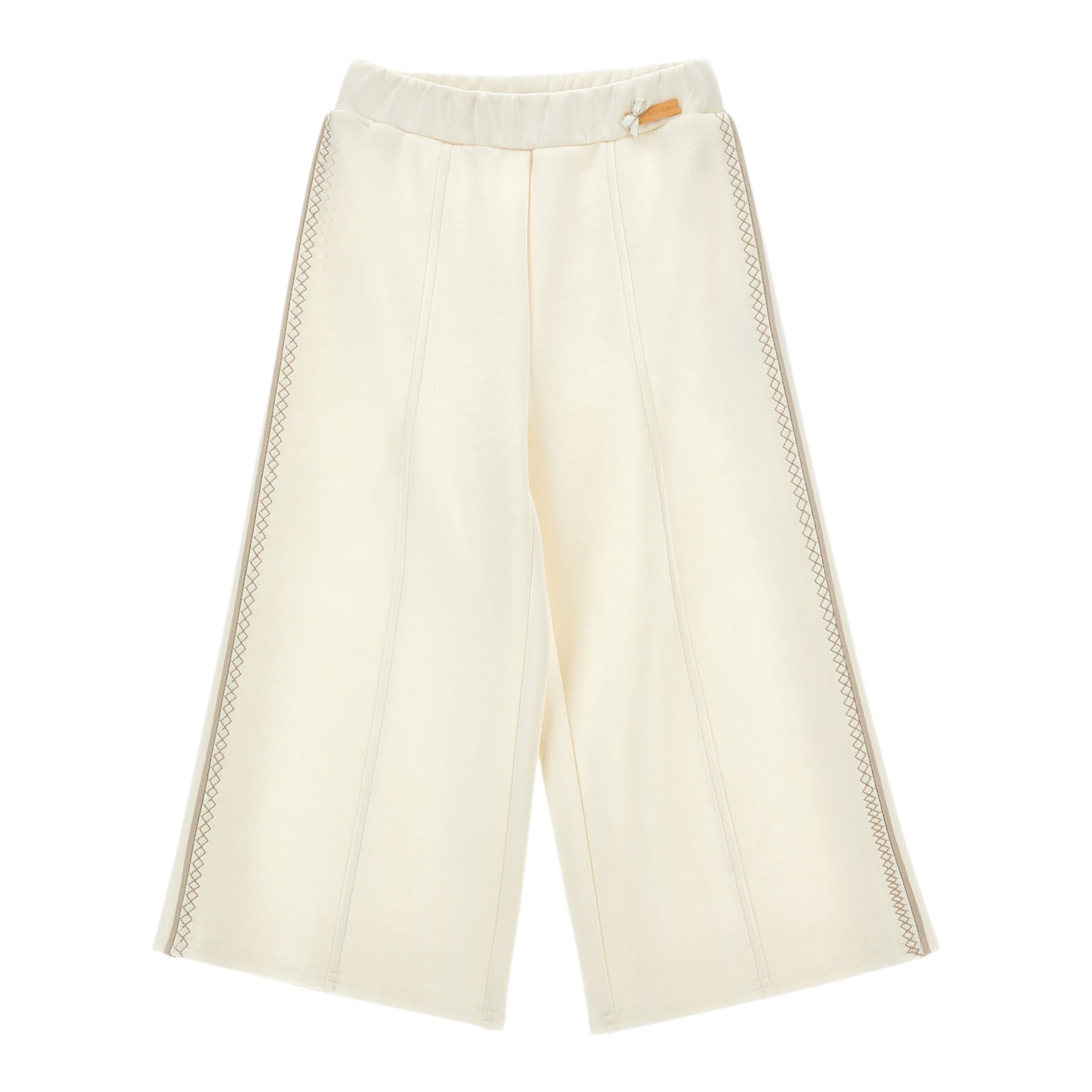 Monnalisa Pantalone tinta unita Modello Palazzo Panna per Bambina 11F407 PANNA MONNALISA 