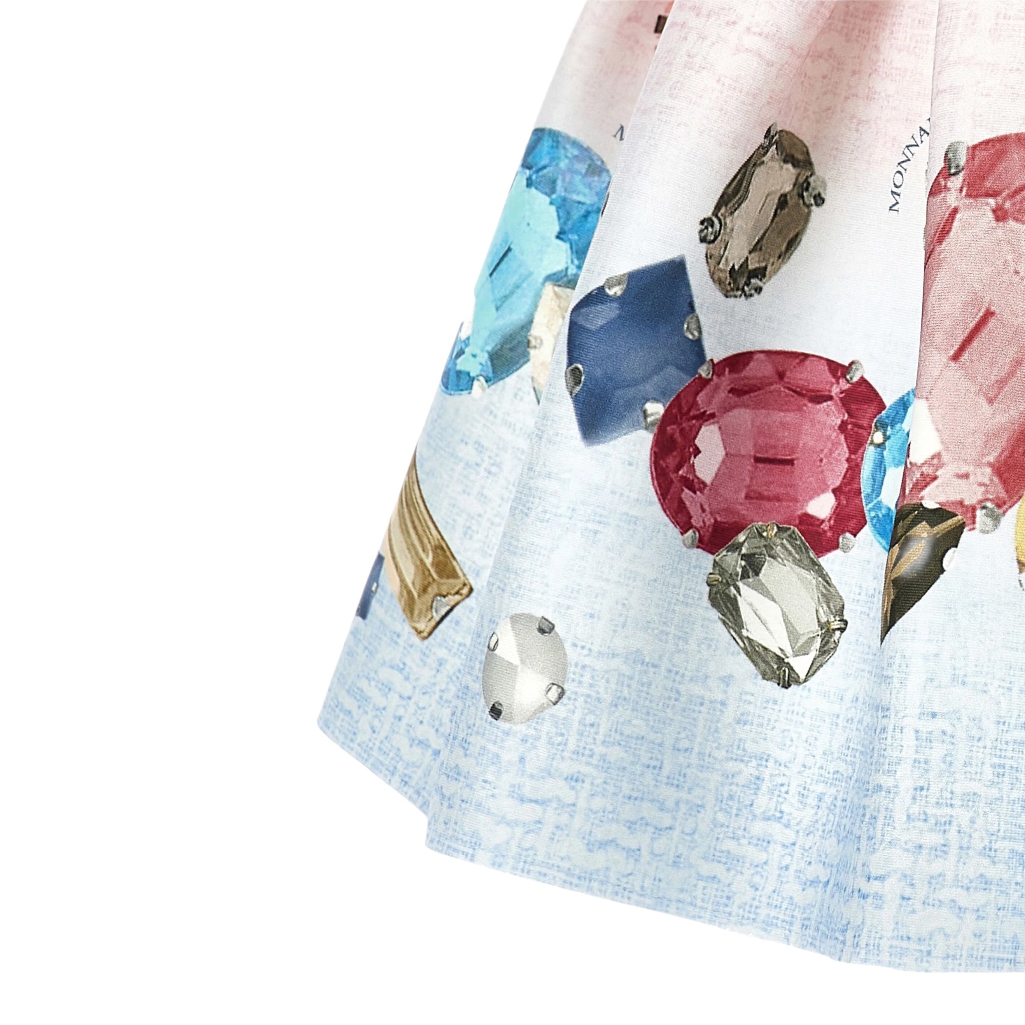 Monnalisa Gonna Bicolore con Stampe Rosa/Azzurro per Bambina 11F703 ROSA/AZZURRO MONNALISA 