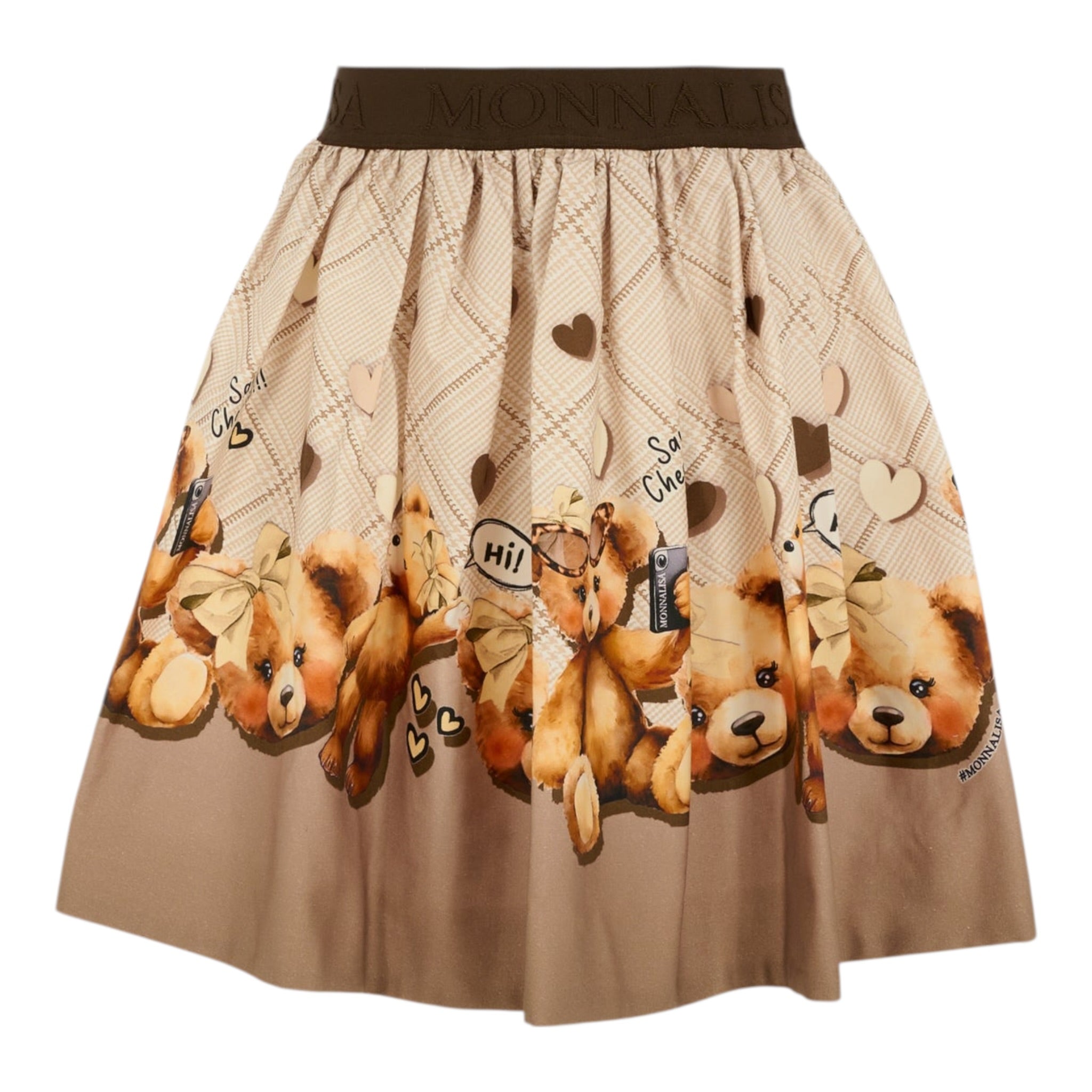 Monnalisa Gonna tinta unita con Stampa Beige per Neonata 11F705N BEIGE MONNALISA 