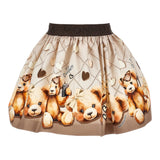 Monnalisa Gonna tinta unita con Stampa Beige per Bambina 11F705X BEIGE MONNALISA 
