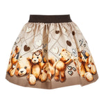 Monnalisa Gonna tinta unita con Stampa Beige per Bambina 11F705X BEIGE MONNALISA 