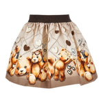 Monnalisa Gonna tinta unita con Stampa Beige per Bambina 11F705XX BEIGE MONNALISA 