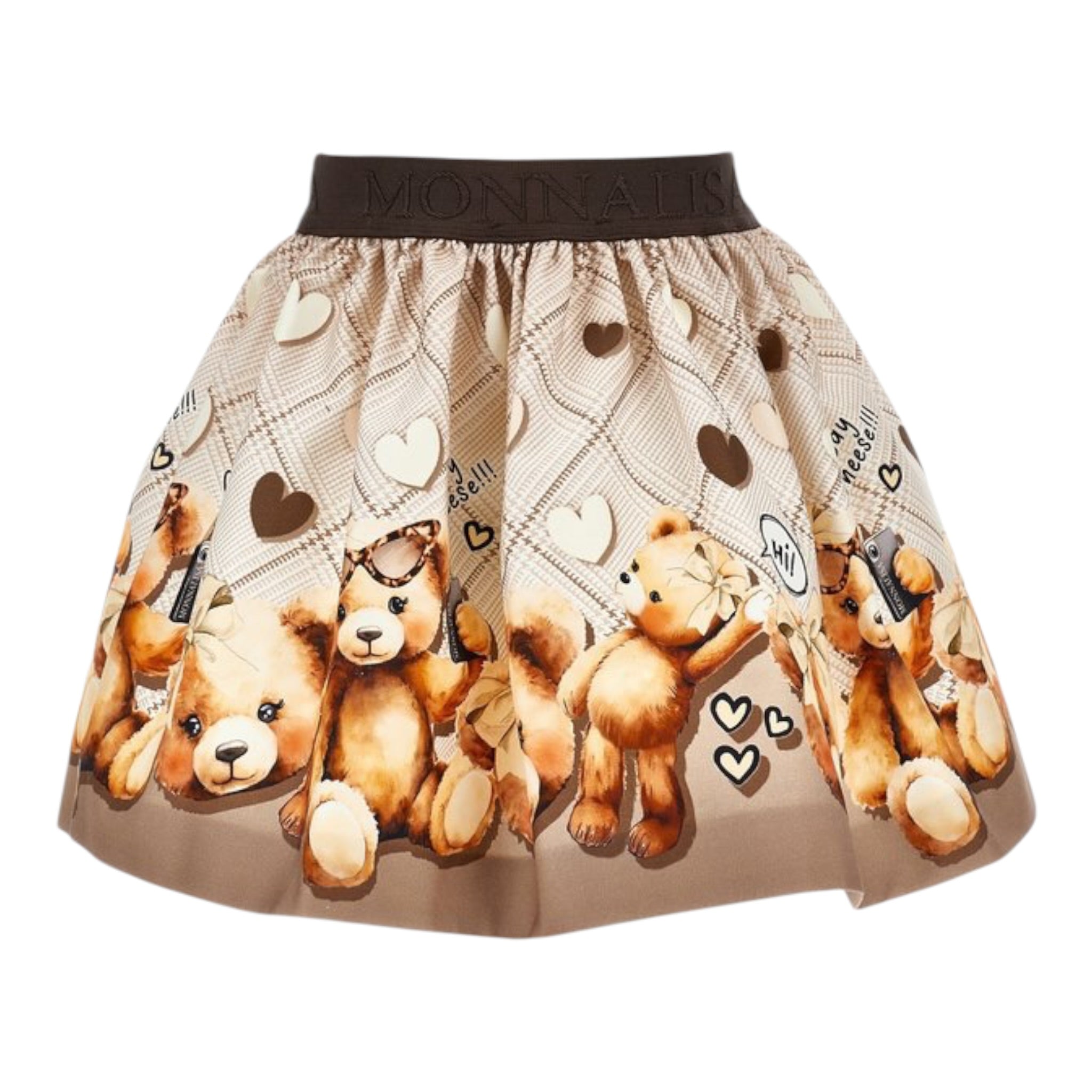 Monnalisa Gonna tinta unita con Stampa Beige per Bambina 11F705XX BEIGE MONNALISA 