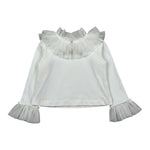 Monnalisa Shirt tinta unita con Tulle Panna per Bambina 170605J PANNA MONNALISA 
