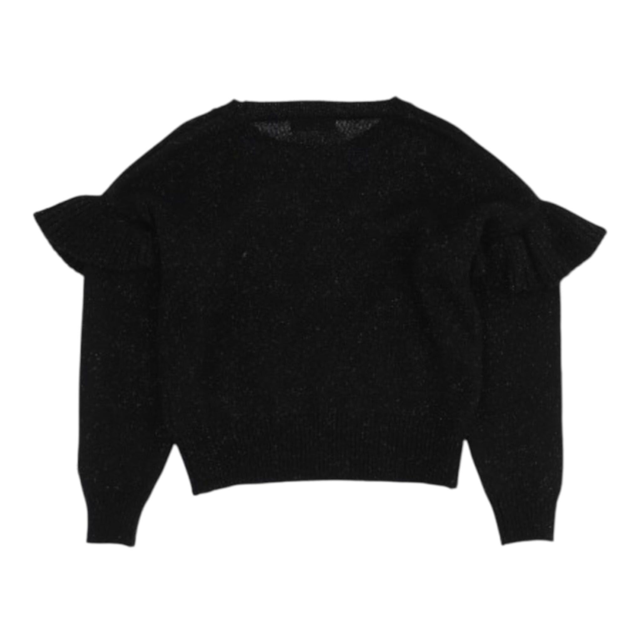 Monnalisa Maglia Girocollo tinta unita con Ricami Nero per Bambina 178602 NERO MONNALISA 