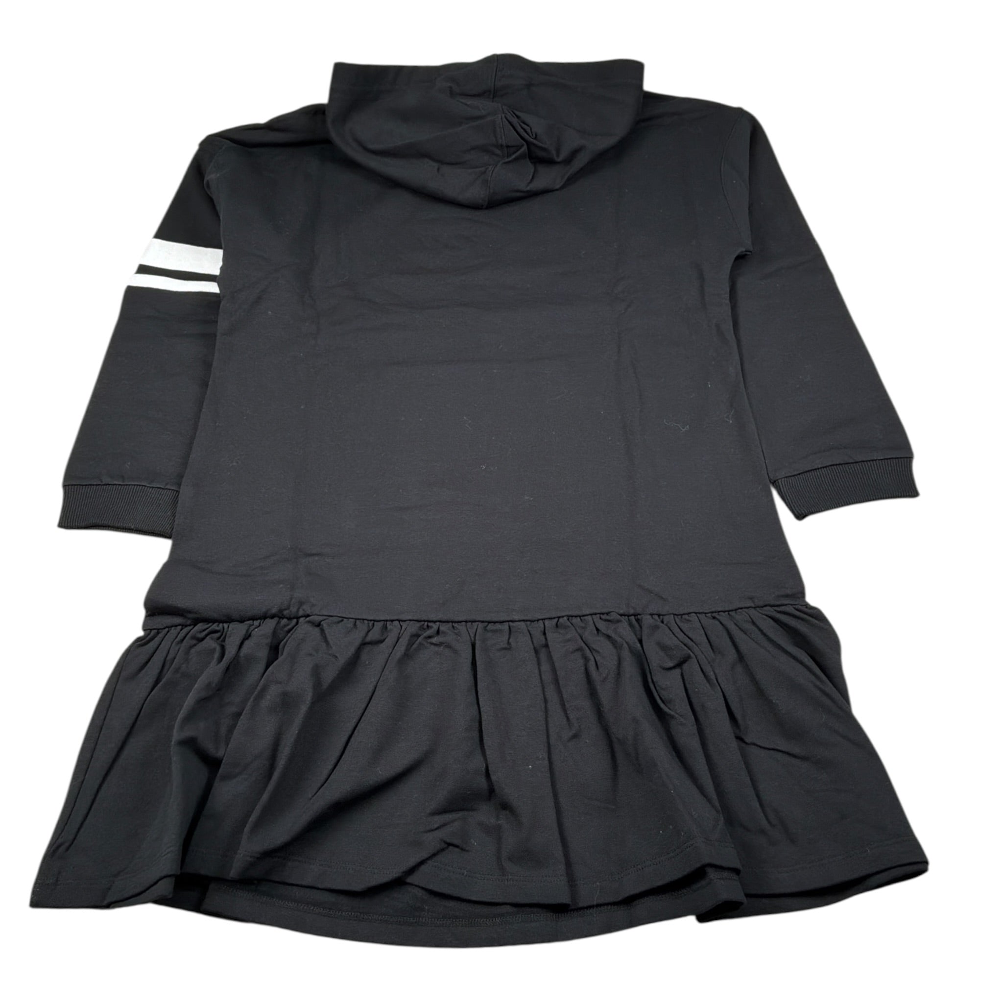 Monnalisa Abito Manica Lunga tinta unita con Cappuccio Nero per Bambina 178900R1 NERO MONNALISA 