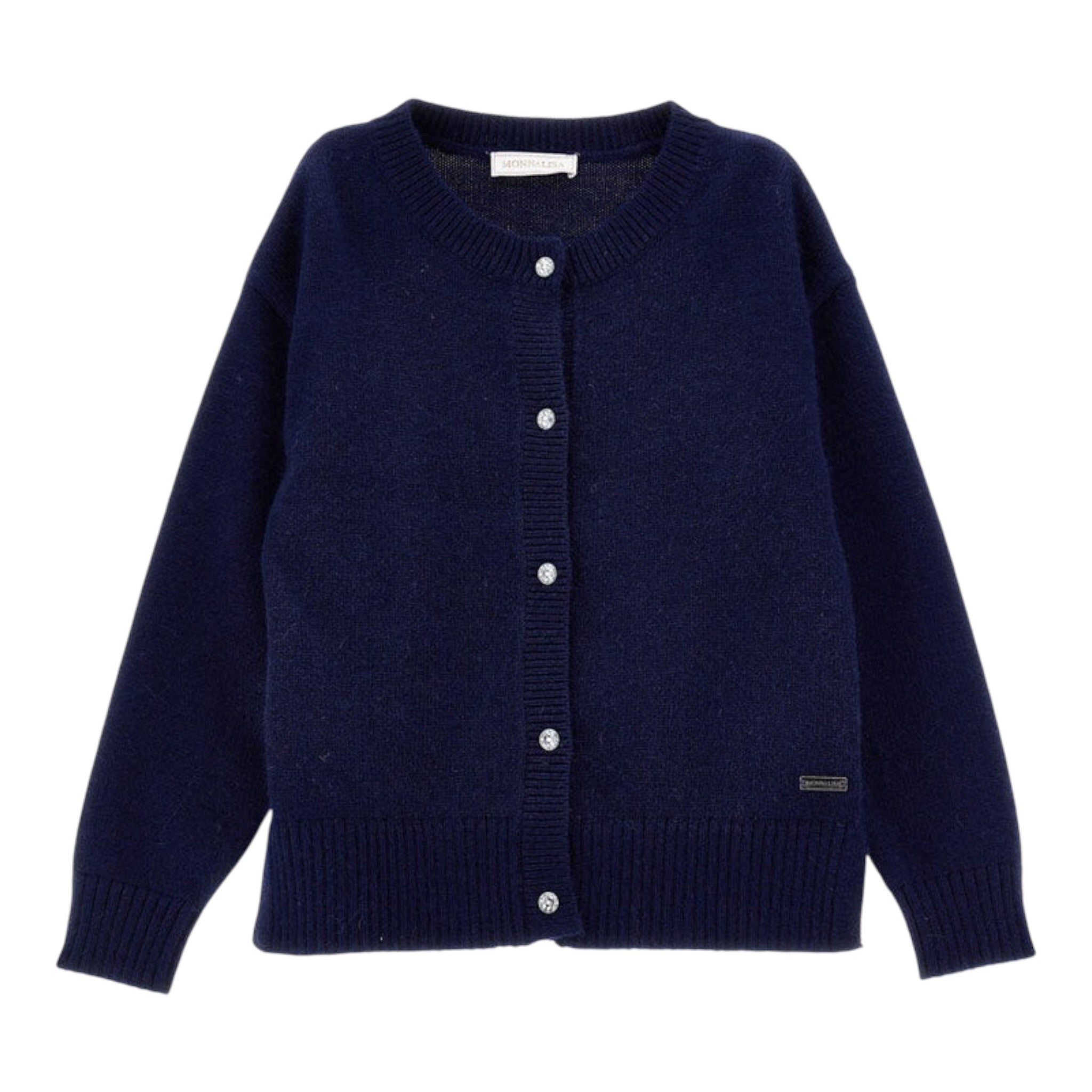 Monnalisa Cardigan tinta unita con Bottoni Blu per Bambina 17D802 BLU MONNALISA 