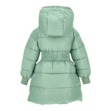 Monnalisa Giubbino tinta unita con Zip E Cappuccio Verde Acqua per Bambina 17F102 VERDE ACQUA MONNALISA 