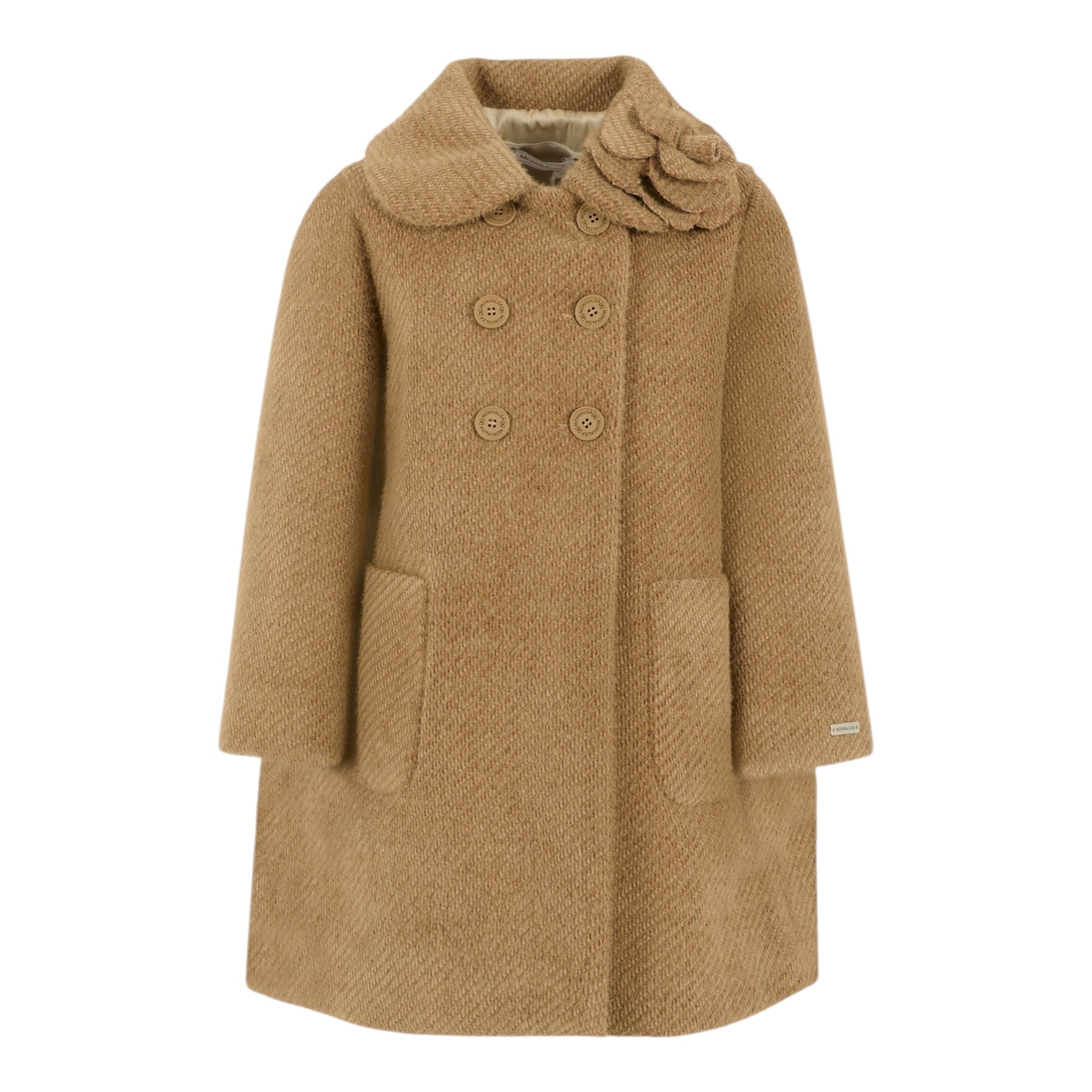 Monnalisa Cappotto tinta unita Doppiopetto Cammello per Bambina 17F109 CAMMELLO MONNALISA 