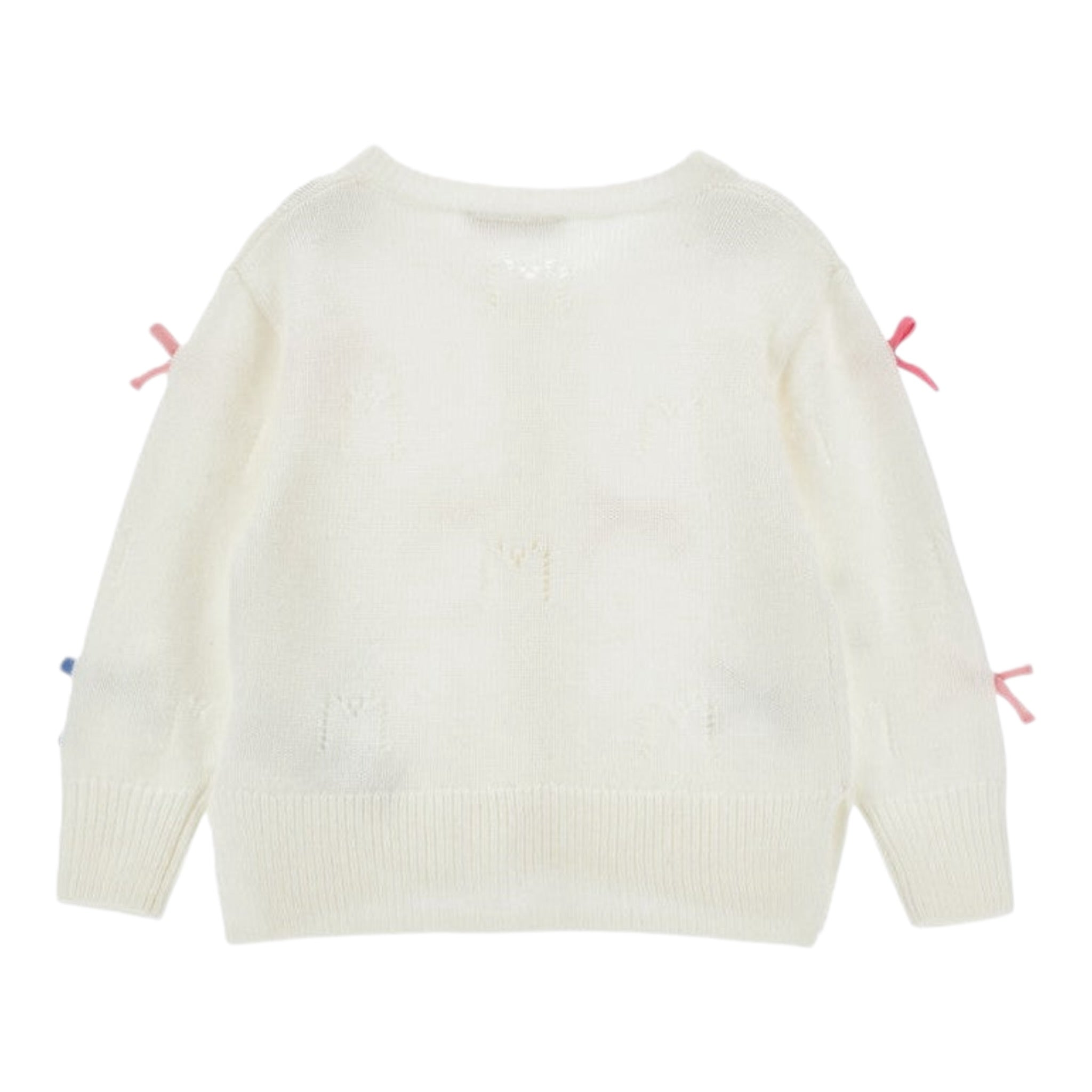 Monnalisa Cardigan tinta unita con Applicazioni Panna per Bambina 17F801 PANNA MONNALISA 