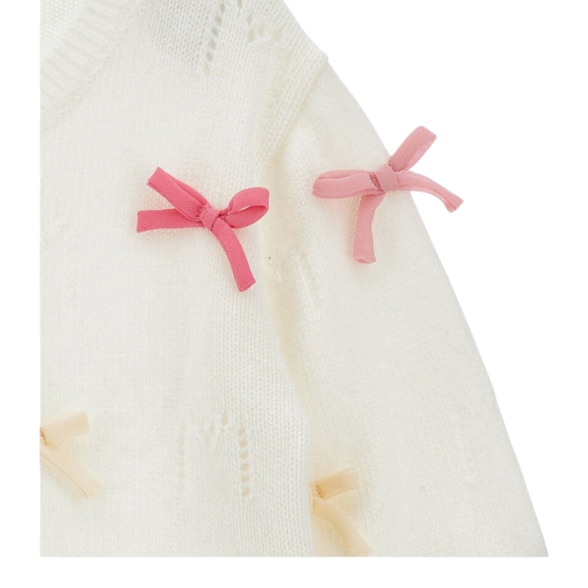Monnalisa Cardigan tinta unita con Applicazioni Panna per Bambina 17F801 PANNA MONNALISA 