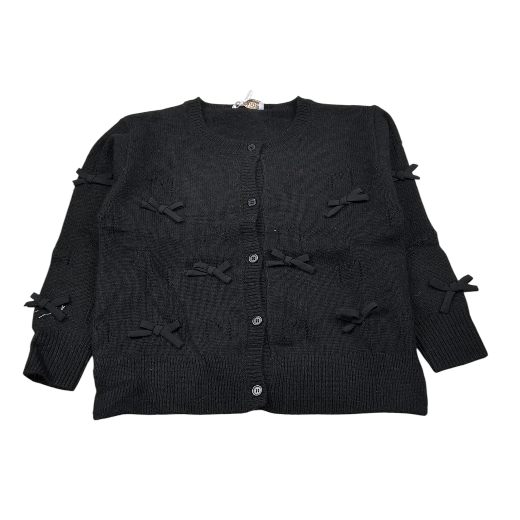 Monnalisa Cardigan tinta unita con Applicazioni Nero per Bambina 17F801XX NERO MONNALISA 