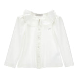 Monnalisa Camicia Manica Lunga tinta unita Panna per Bambina 17FPAT PANNA MONNALISA 