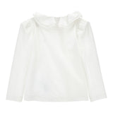 Monnalisa Camicia Manica Lunga tinta unita Panna per Bambina 17FPAT PANNA MONNALISA 