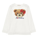 Monnalisa Shirt tinta unita con Stampa Bianco per Bambina 190618 BIANCO MONNALISA 