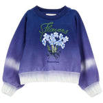 Monnalisa Felpa tinta unita con Stampa Blu per Bambina 19B611 BLU MONNALISA 