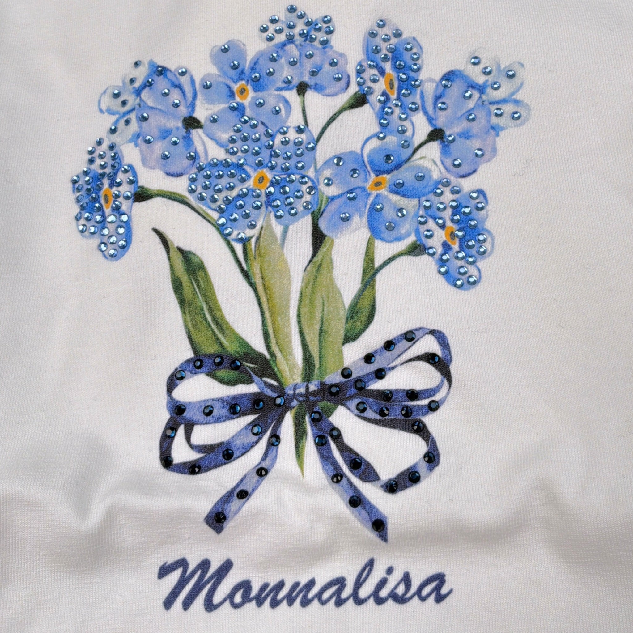 Monnalisa Shirt tinta unita con Stampa Bianco per Bambina 19B612 BIANCO MONNALISA 