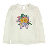 Monnalisa Shirt tinta unita con Stampa Bianco per Bambina 19B631 BIANCO MONNALISA 