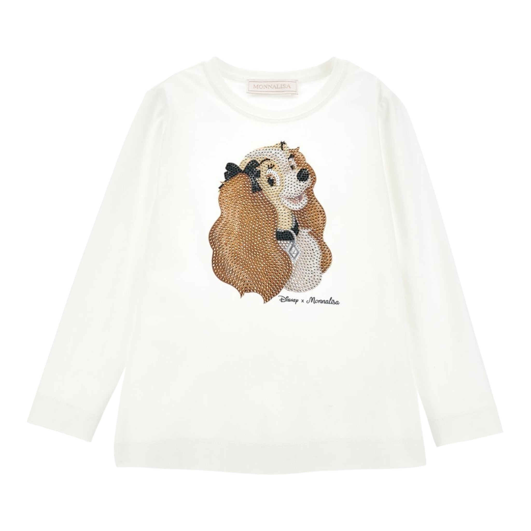 Monnalisa Shirt tinta unita con Stampa Bianco per Bambina 19D611 BIANCO MONNALISA 