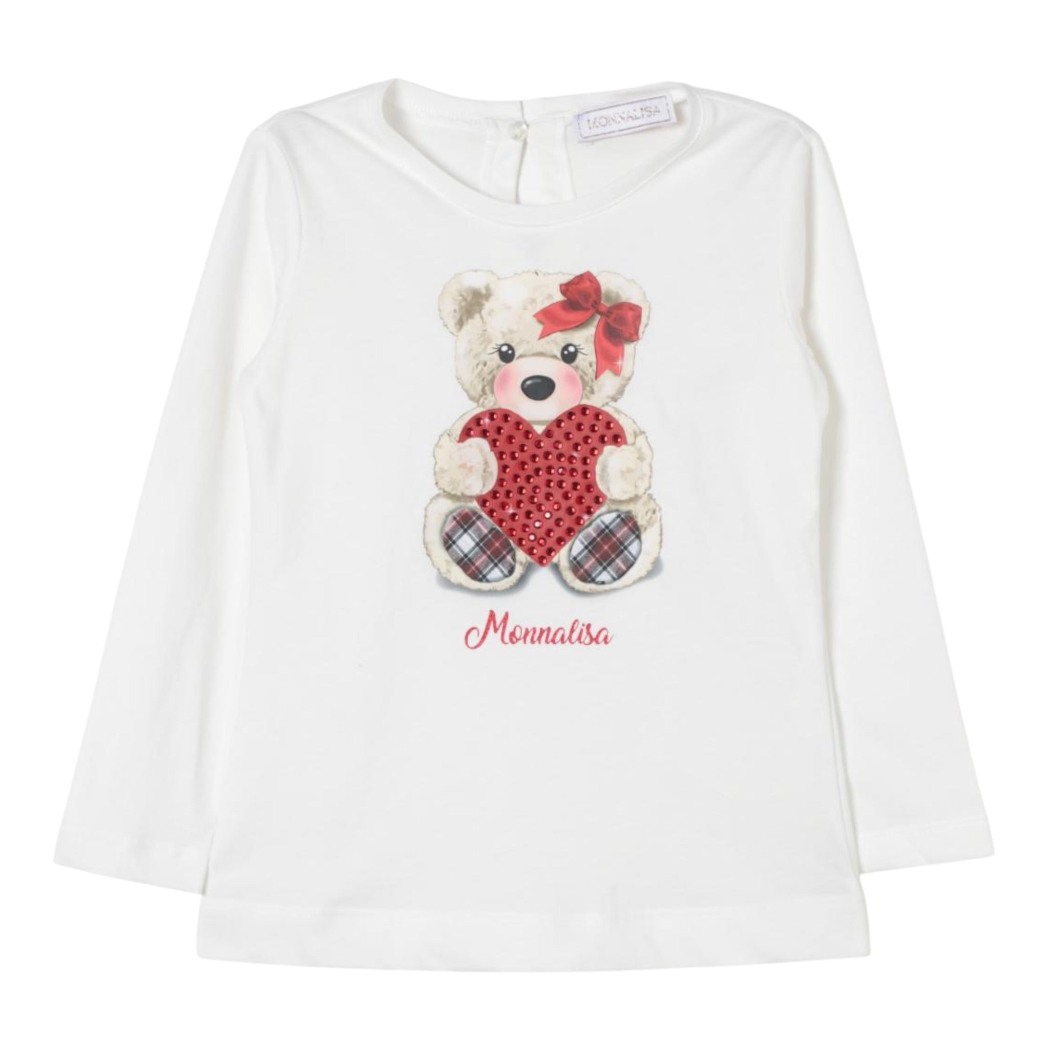 Monnalisa Shirt tinta unita con Stampa Bianco per Bambina 19D643 BIANCO MONNALISA 