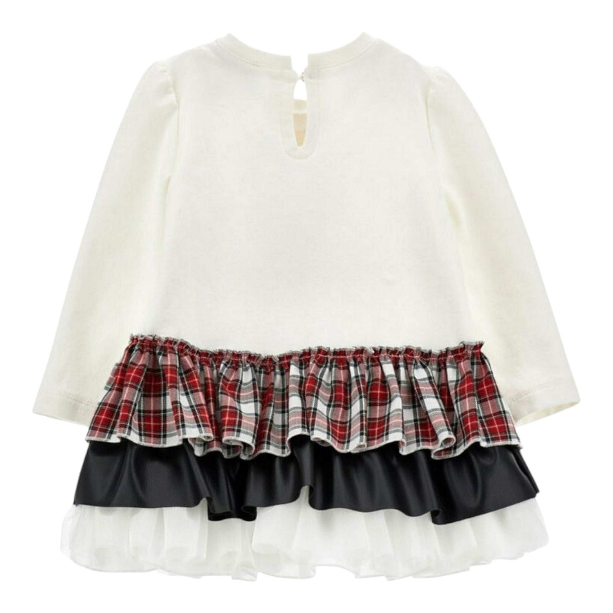 Monnalisa Abito Manica Lunga tinta unita Panna per Bambina 19D922 PANNA MONNALISA 