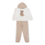 Monnalisa Completo 2 Pezzi Felpa-Pantalone Bicolore Beige per Bambina 19F500 BEIGE MONNALISA 