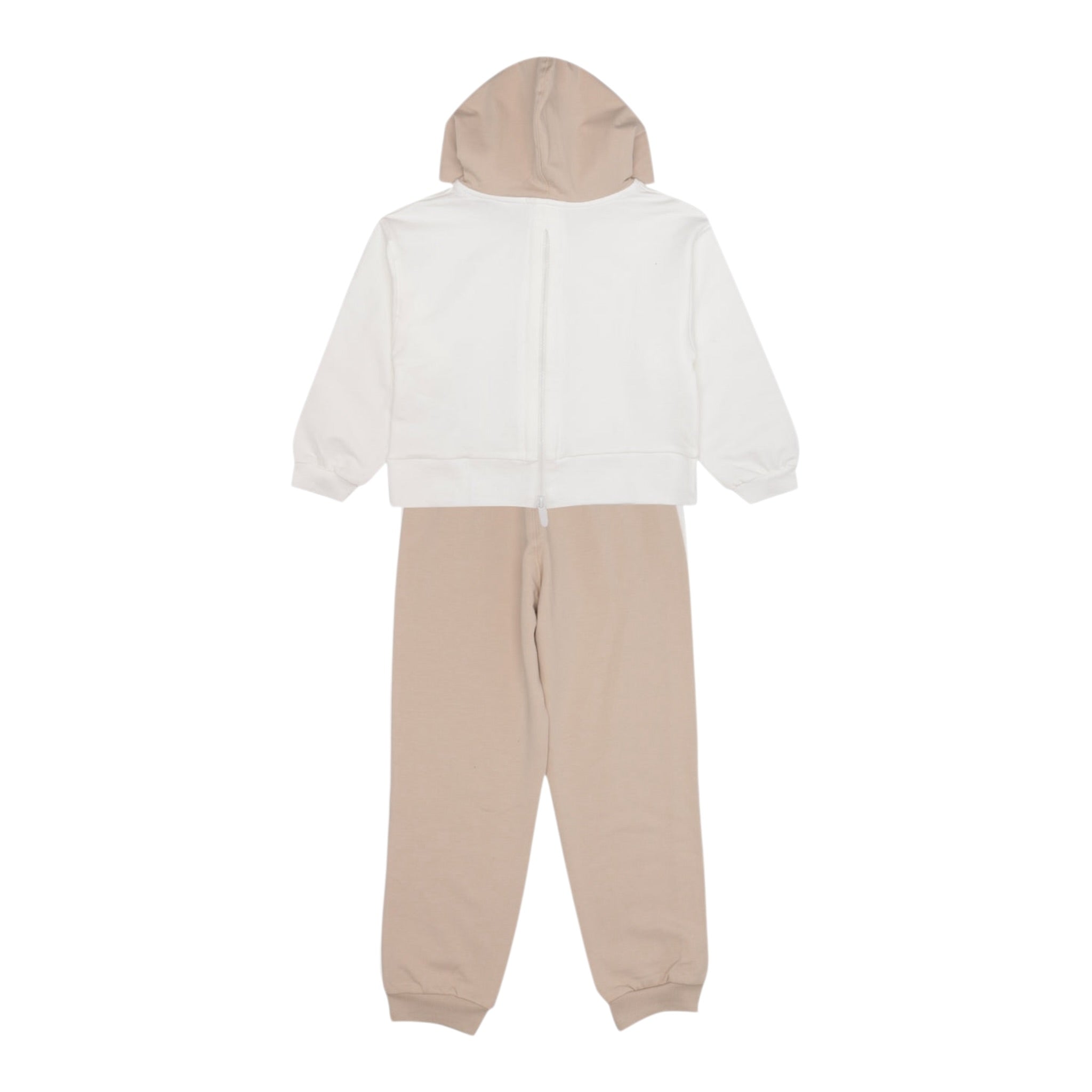 Monnalisa Completo 2 Pezzi Felpa-Pantalone Bicolore Beige per Bambina 19F500 BEIGE MONNALISA 