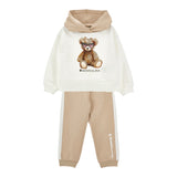 Monnalisa Completo 2 Pezzi Felpa-Pantalone Bicolore Beige per Bambina 19F500X BEIGE MONNALISA 