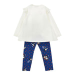 Monnalisa Completo 2Pz Shirt-Leggins Bicolore Bianco/Blu per Bambina 19F502 BIANCO/BLU MONNALISA 