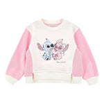 Monnalisa Felpa Bicolore con Stampa Bianco/Rosa per Neonata 19F606 BIANCO/ROSA MONNALISA 