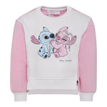 Monnalisa Felpa Bicolore con Stampa Bianco/Rosa per Bambina 19F606X BIANCO/ROSA MONNALISA 