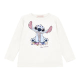 Monnalisa Shirt Girocollo Tinta Unta con Stampa Bianco per Bambina 19F610 BIANCO MONNALISA 