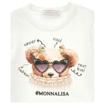 Monnalisa Shirt tinta unita con Stampa Panna per Bambina 19F612X PANNA MONNALISA 