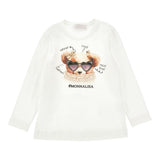 Monnalisa Shirt tinta unita con Stampa Panna per Bambina 19F612XX PANNA MONNALISA 