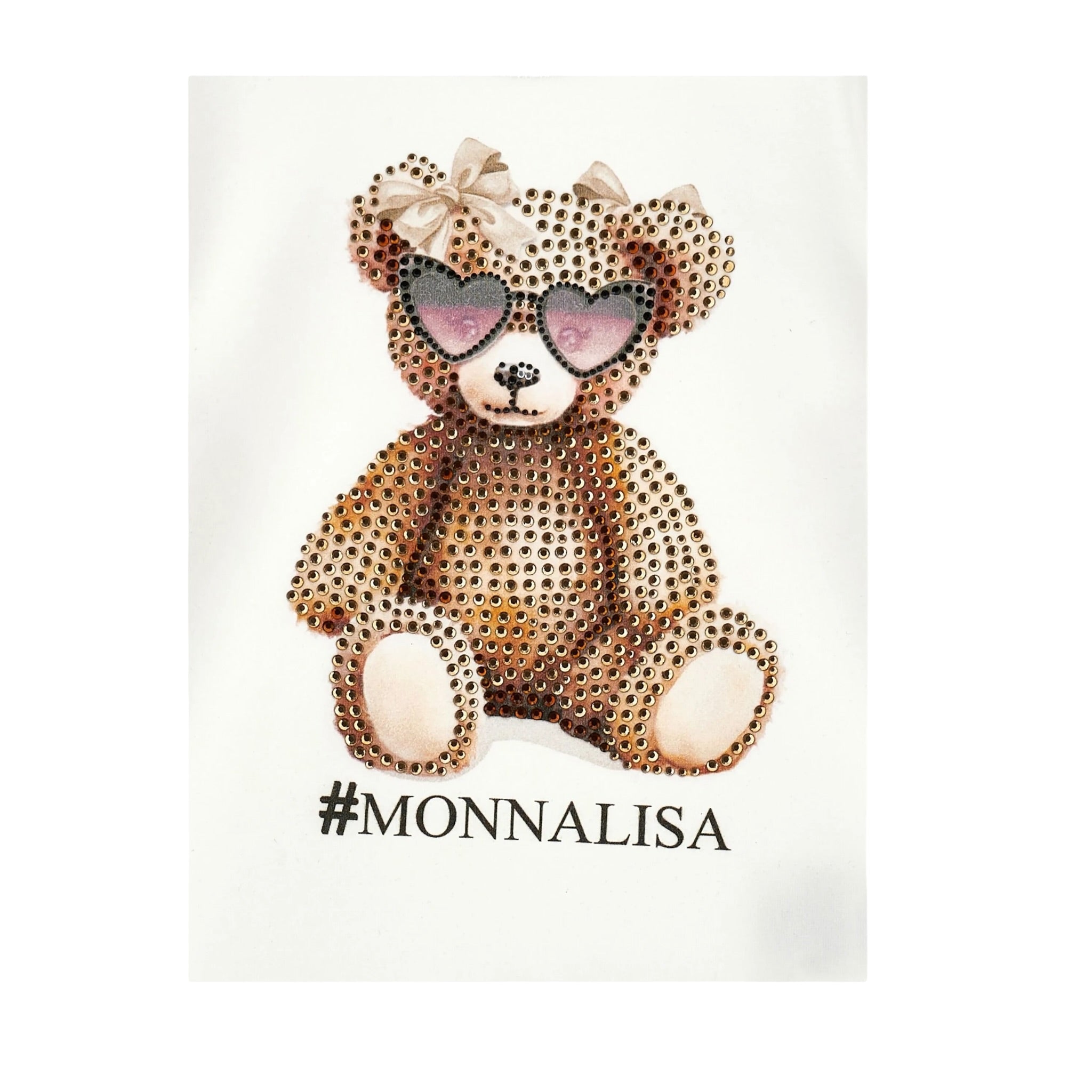 Monnalisa Shirt tinta unita con Stampa Panna per Bambina 19F616X PANNA MONNALISA 