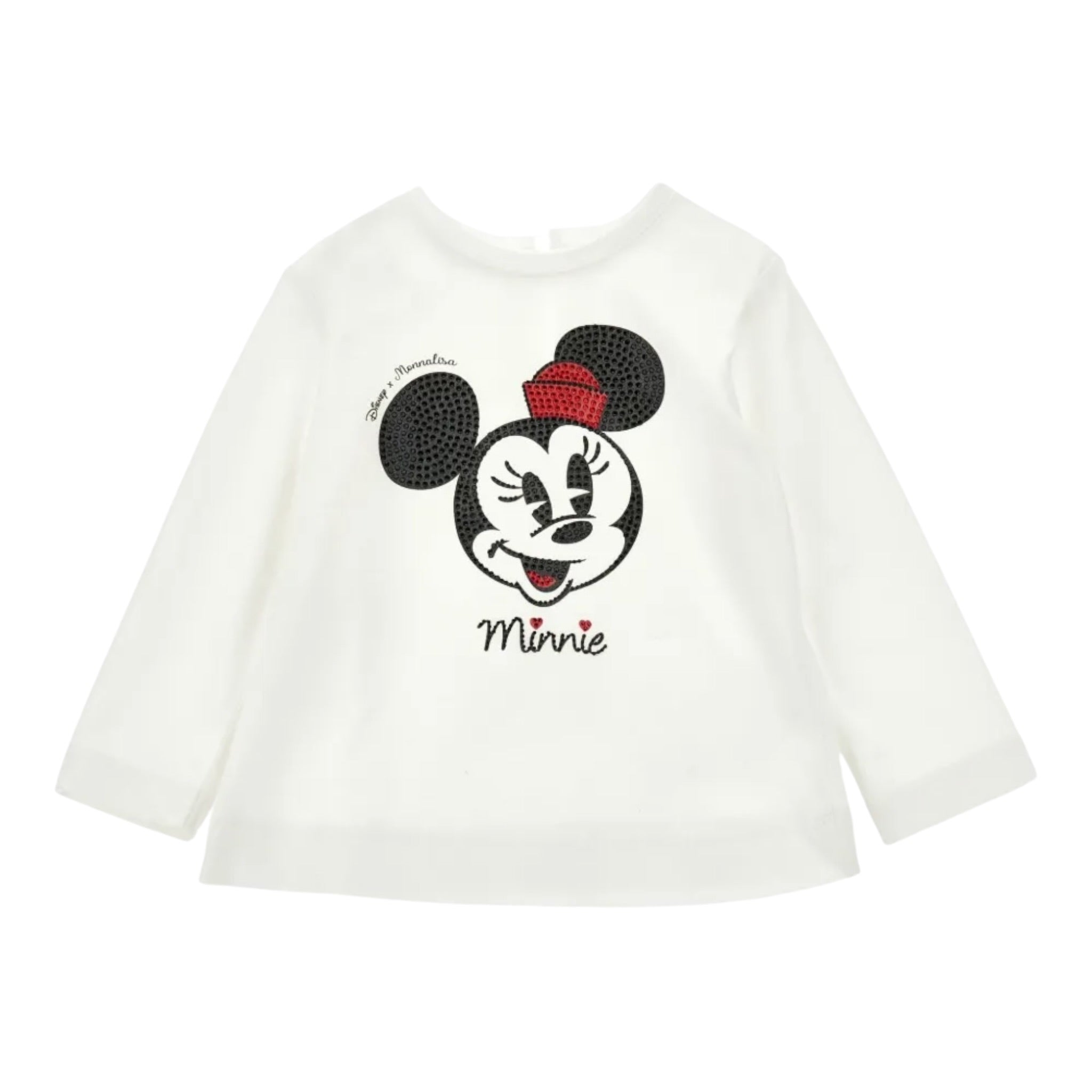 Monnalisa Shirt tinta unita con Stampa Bianco per Bambina 19F631NP BIANCO MONNALISA 