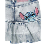 Monnalisa Gonna tinta unita In Denim con Stampa Azzurro per Bambina 19F702J AZZURRO MONNALISA 