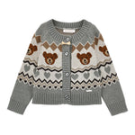 Monnalisa Cardigan tinta unita con Ricami Grigio per Bambina 19F808 GRIGIO MONNALISA 