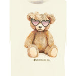 Monnalisa Shirt tinta unita con Stampa Bianco per Bambina 19G616 BIANCO MONNALISA 