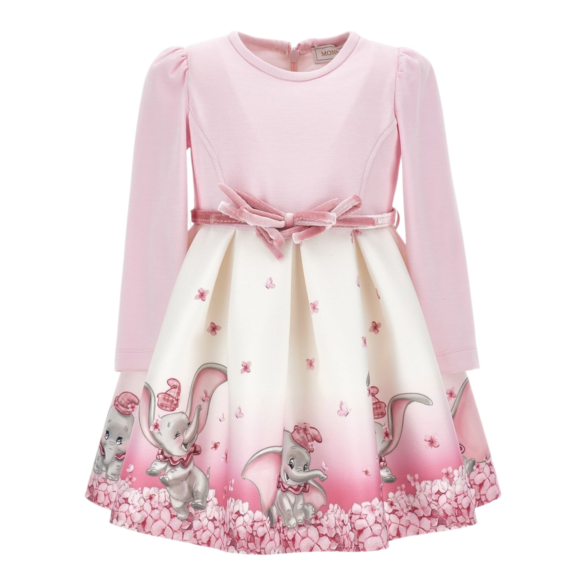 Monnalisa Abito Maica Lunga Bicolore con Cinturino Panna/Rosa per Bambina 231D902JX PANNA/ROSA MONNALISA 