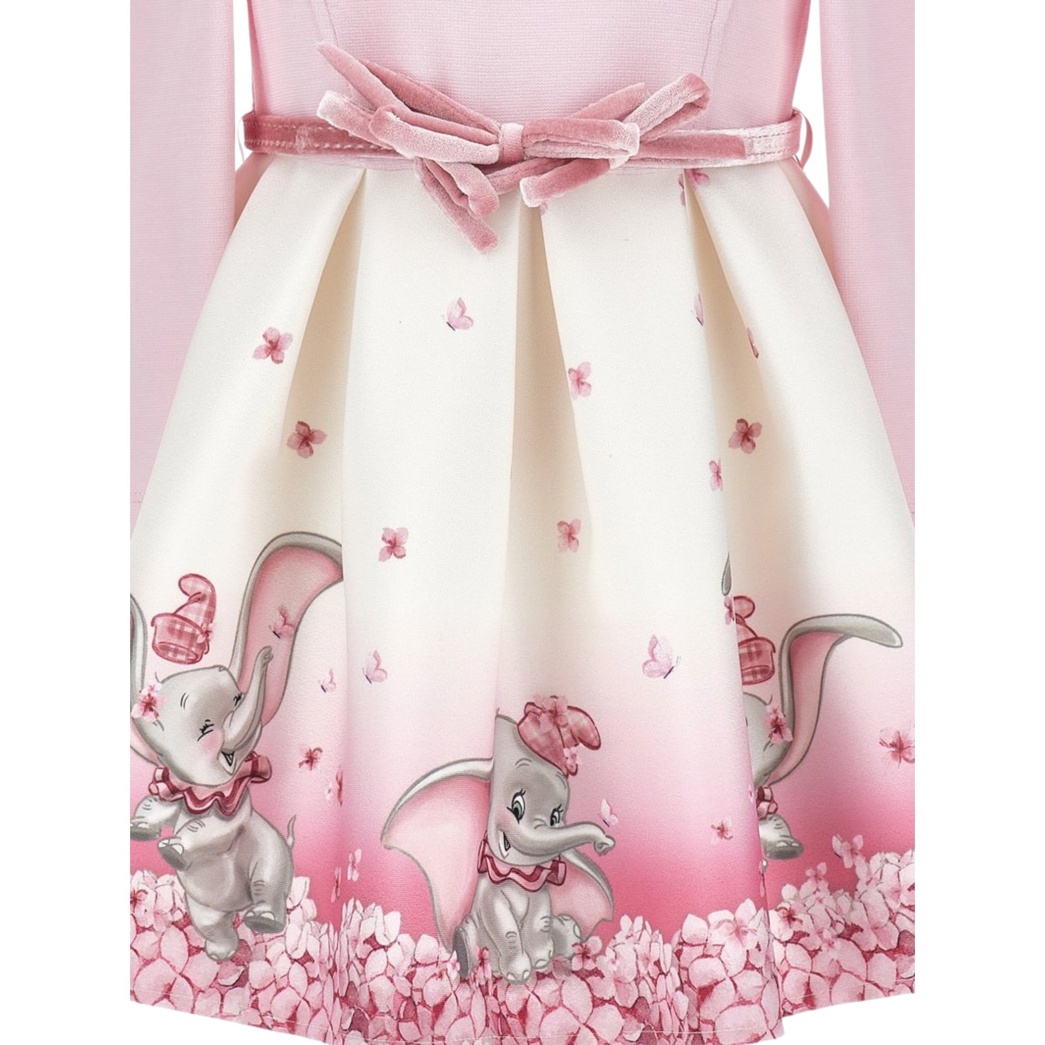 Monnalisa Abito Maica Lunga Bicolore con Cinturino Panna/Rosa per Bambina 231D902JX PANNA/ROSA MONNALISA 