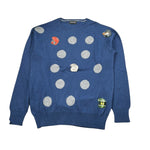 Monnalisa Maglia Girocollo tinta unita con Stampa Blu per Bambino 252607 BLU MONNALISA 