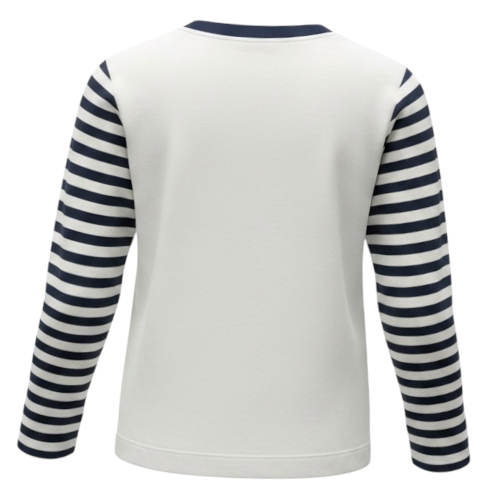 Monnalisa Shirt Girocollo tinta unita con Stampa E Fantasia A Righe Bianco per Bambina 256624 BIANCO MONNALISA 