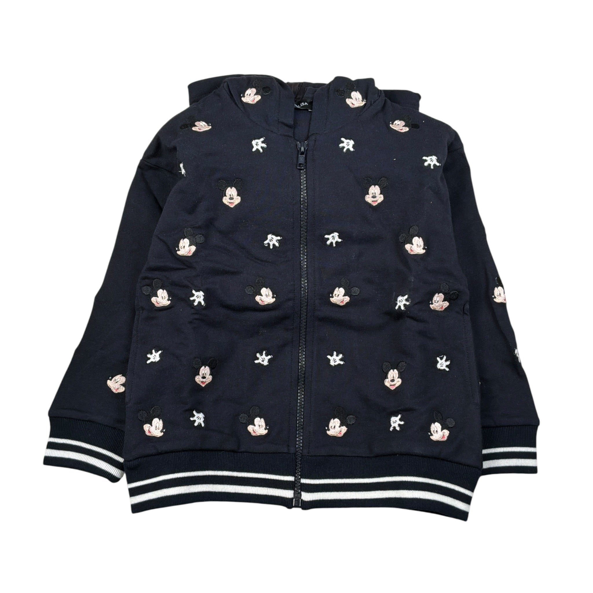 Monnalisa Felpa tinta unita con Zip Cappuccio E Stampa Blu per Bambino 2568028 BLU MONNALISA 