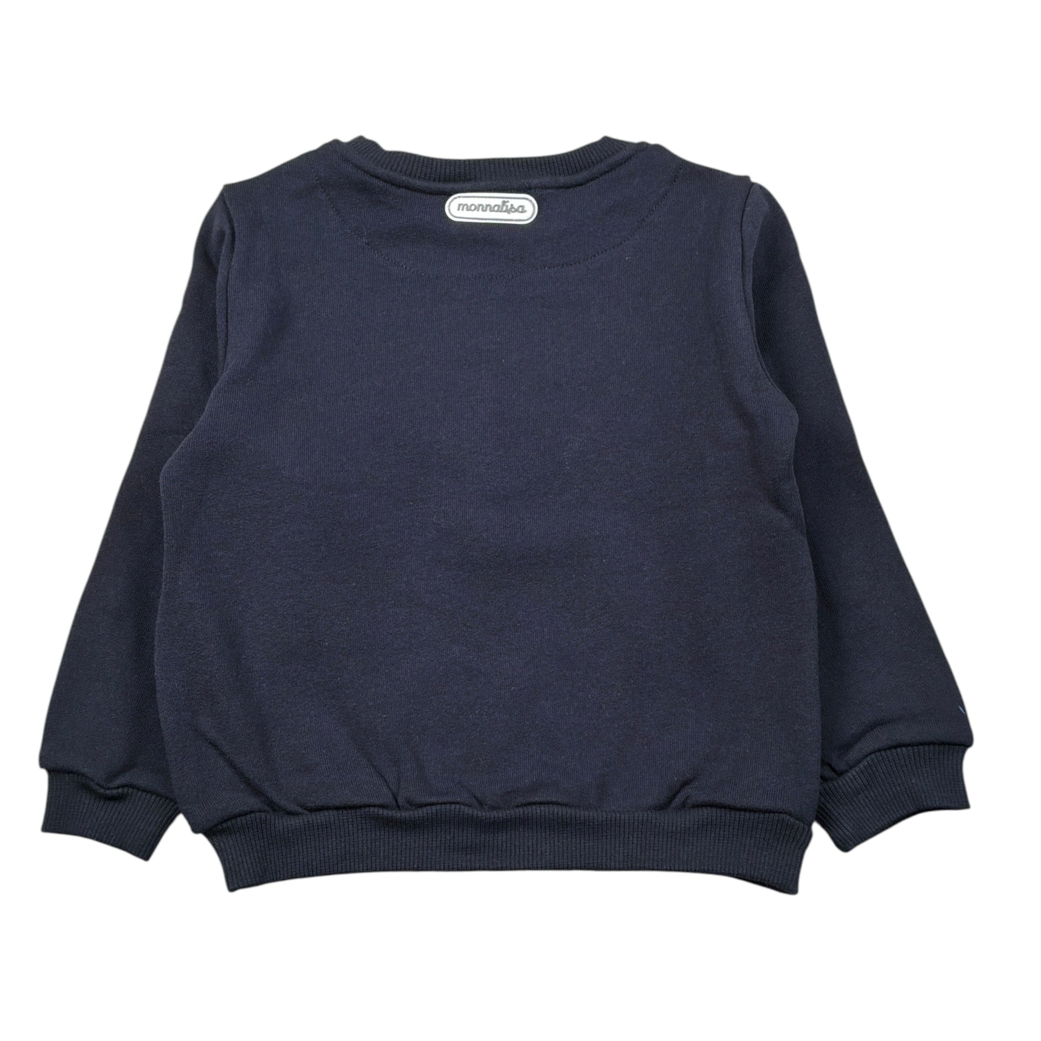 Monnalisa Felpa Chiusa Girocollo tinta unita con Stampa Blu per Bambino 280600 BLU MONNALISA 