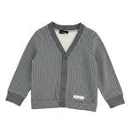 Monnalisa Cardigan tinta unita con Fantasia A Righe Grigio per Neonato 280801 GRIGIO MONNALISA 