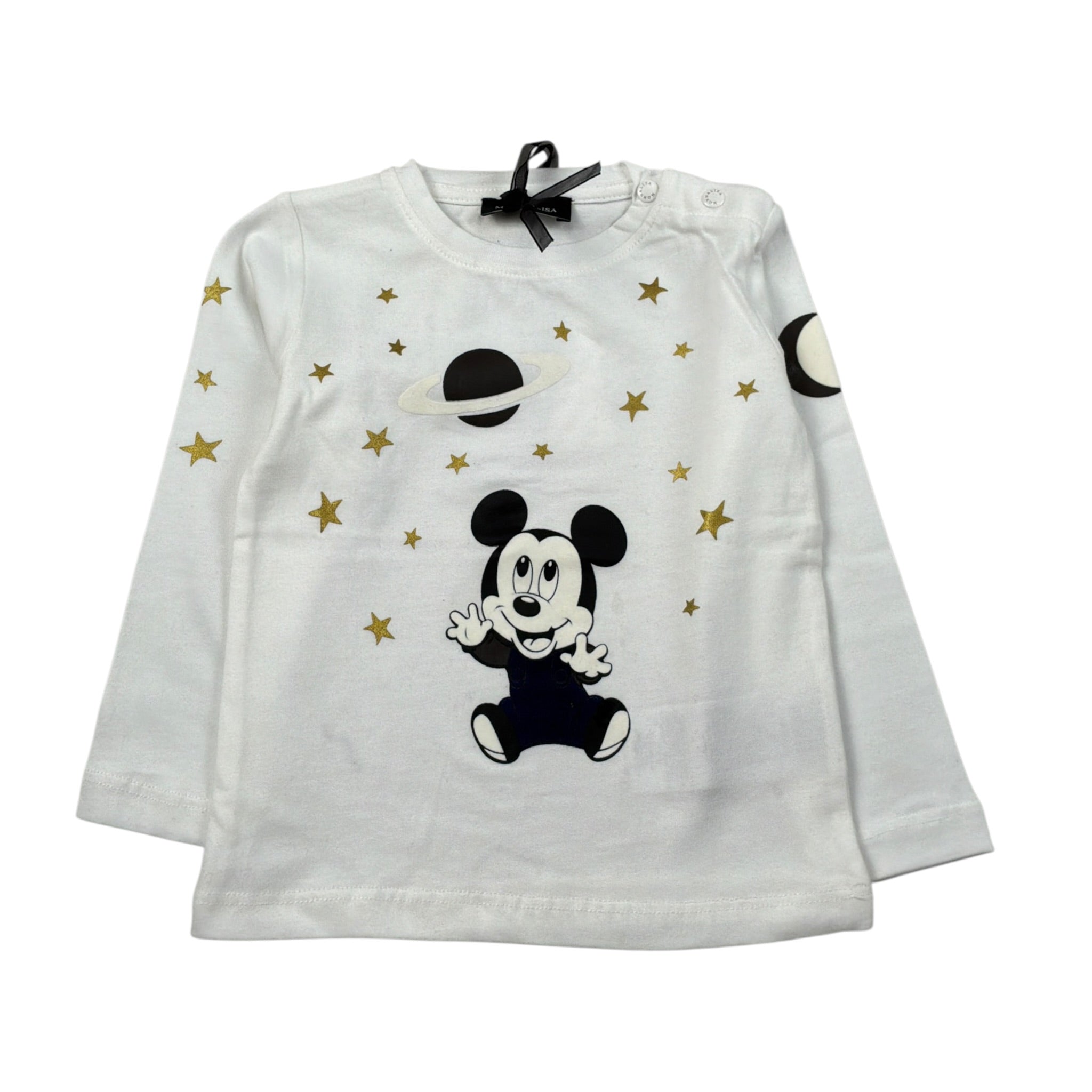 Monnalisa Shirt Girocollo tinta unita con Stampa Bianco per Neonato 282603 BIANCO MONNALISA 