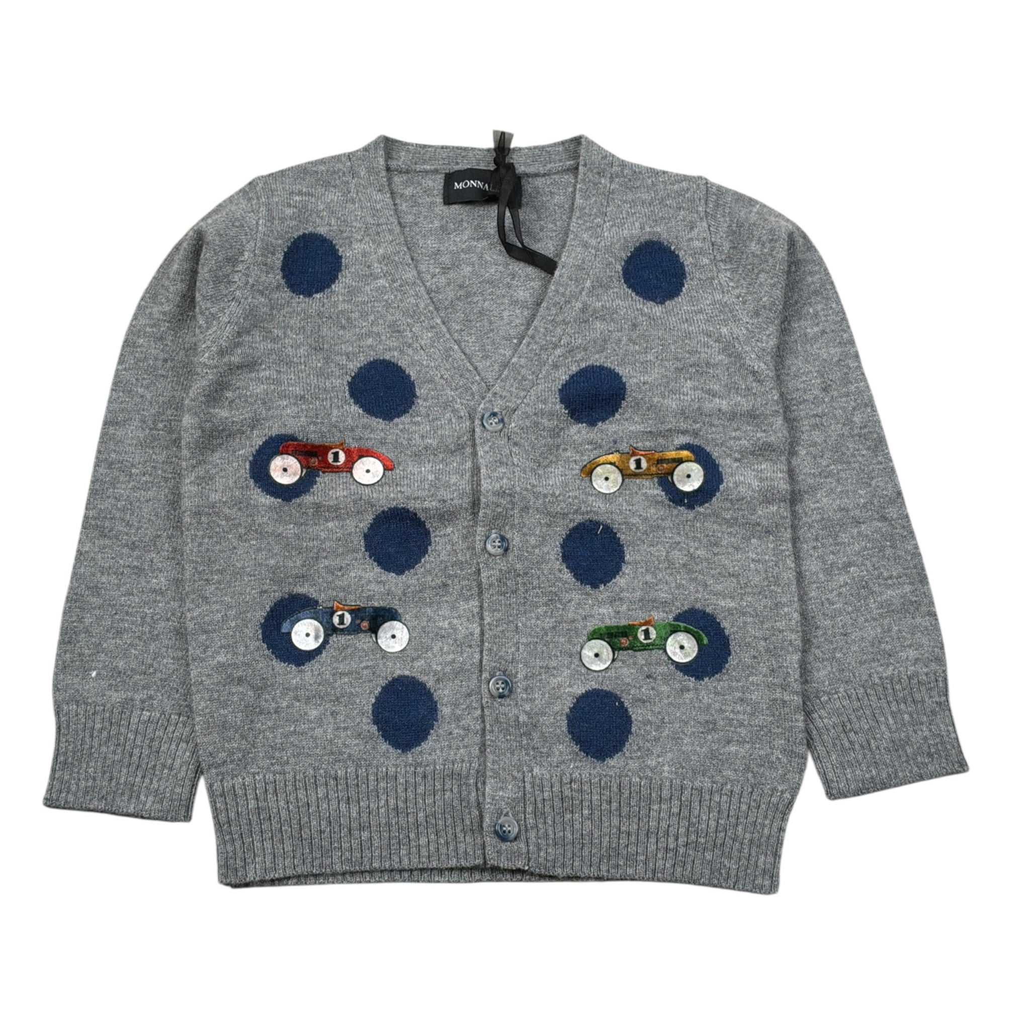 Monnalisa Cardigan tinta unita con Ricami Grigio per Neonato 282800 GRIGIO MONNALISA 