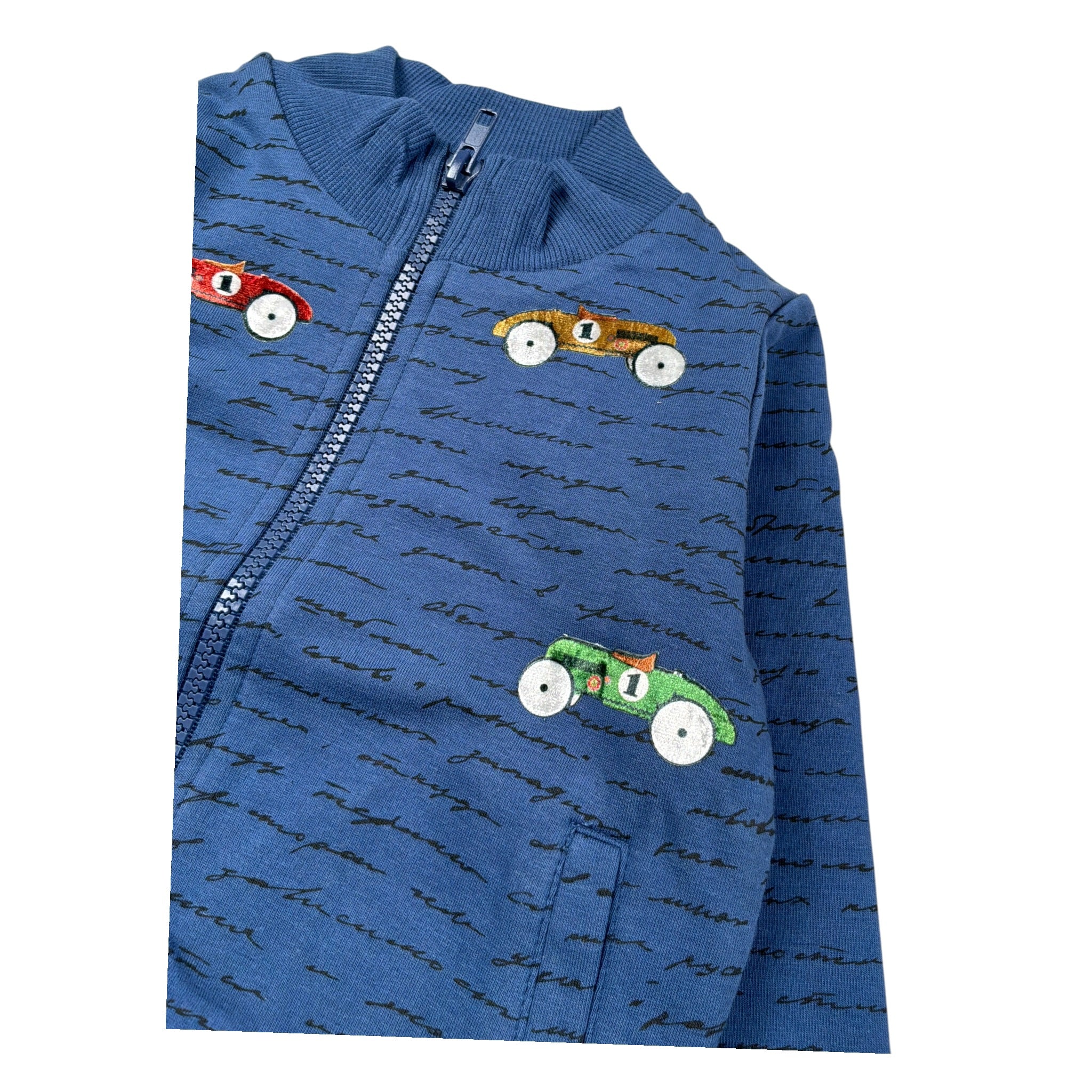 Monnalisa Felpa tinta unita con Stampa E Zip Blu per Neonato 282803 BLU MONNALISA 