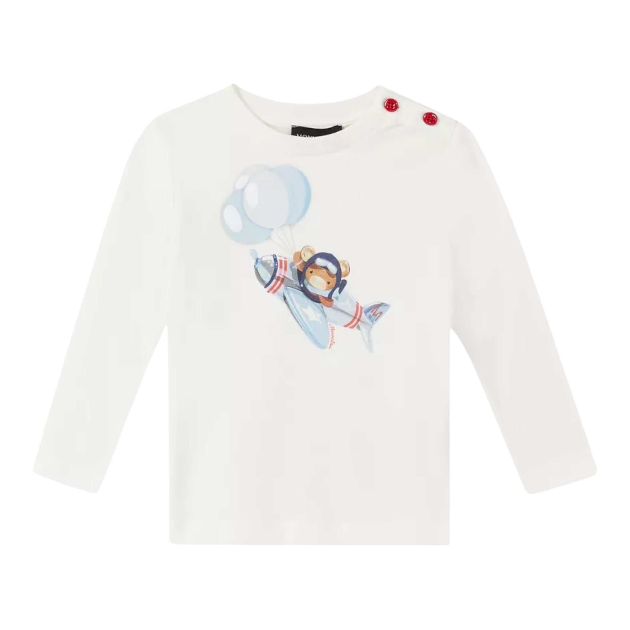 Monnalisa Shirt Girocollo tinta unita Stampa Fantasia Bianco per Neonato 286601 BIANCO MONNALISA 
